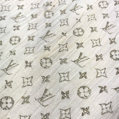 Louis Vuitton Shawl Etole Monogram So Glitter Silk Light Beige Scarf — view 6