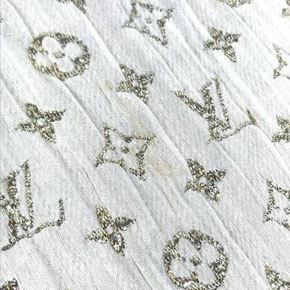 Louis Vuitton Shawl Etole Monogram So Glitter Silk Light Beige Scarf — view 4