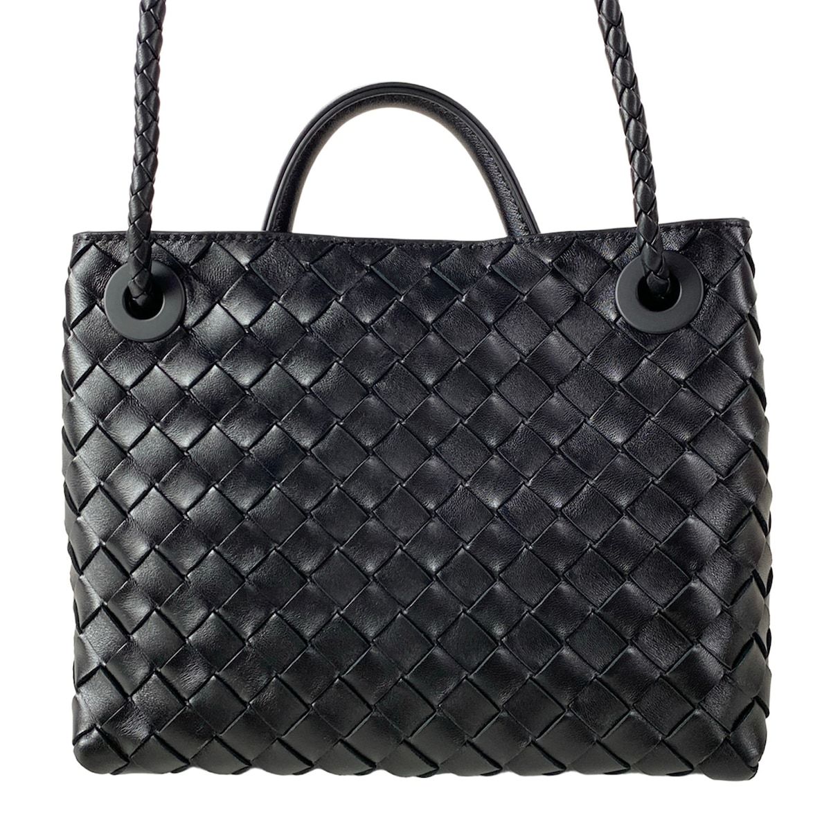 Bottega Veneta Shoulder Bag Small Andiamo Black 2-Way Leather — view 3