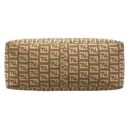 Fendi Shoulder Bag Zucchino Pattern Light Brown Beige Leather — view 5