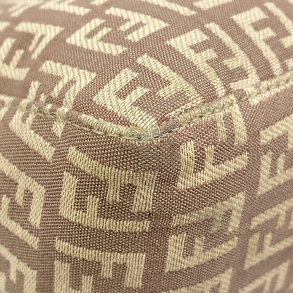 Fendi Shoulder Bag Zucchino Pattern Light Brown Beige Leather — view 6