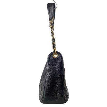 Chanel Shoulder Bag Quilted Black Gold CC Logo Chain — view 4