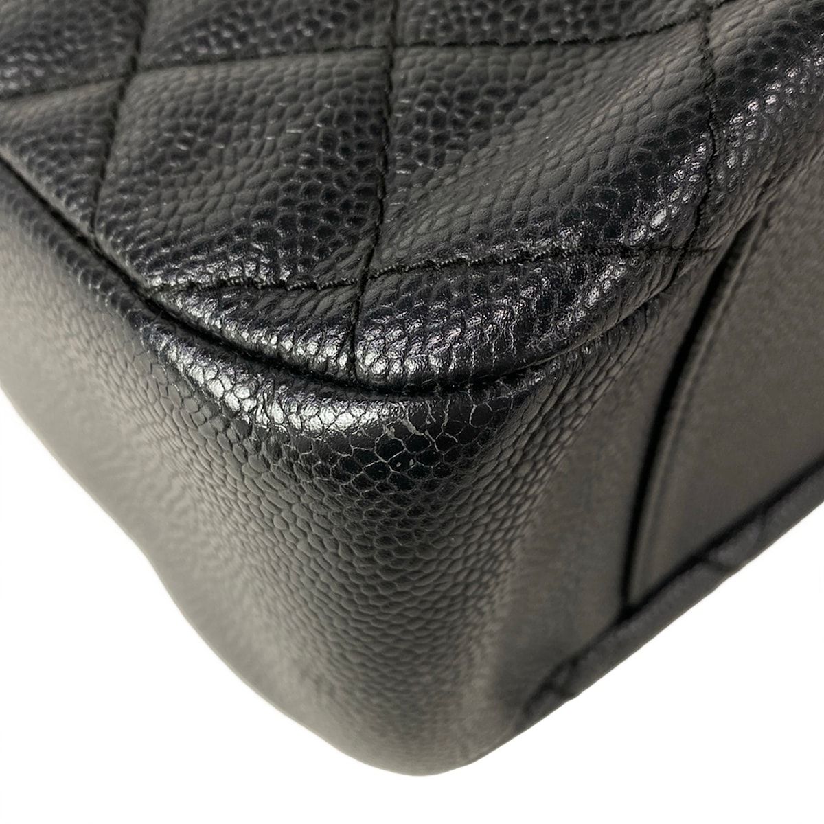 Chanel Shoulder Bag Quilted Black Gold CC Logo Chain — view 7