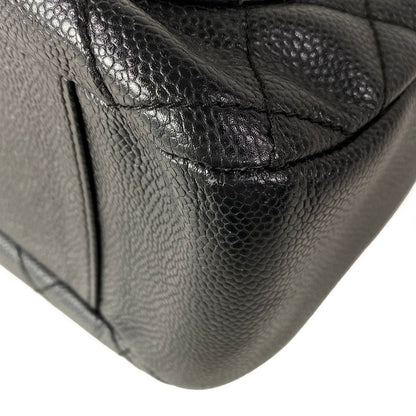 Chanel Shoulder Bag Quilted Black Gold CC Logo Chain — view 8
