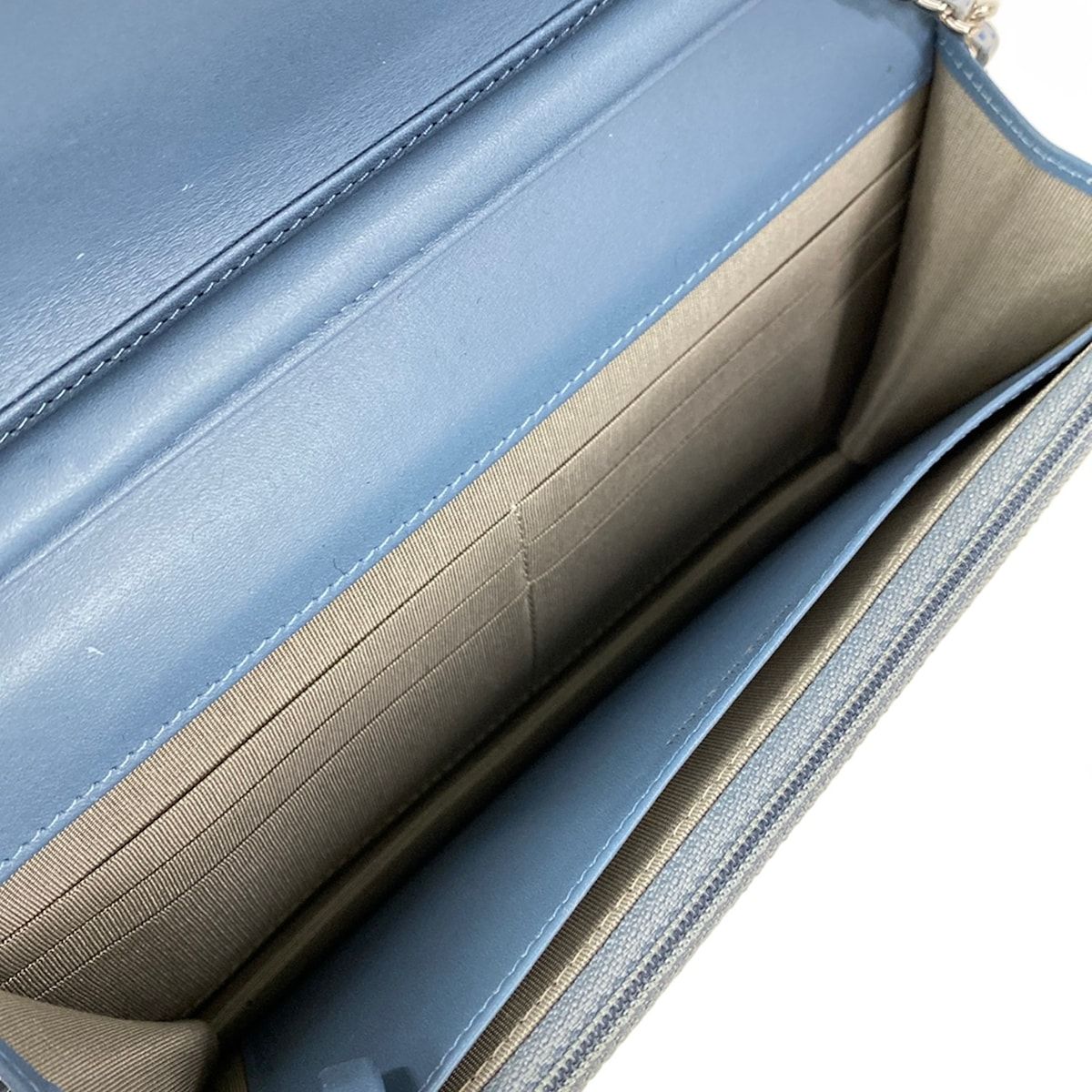 Chanel Wallet Light Blue Chain CC Logo Shoulder Bag — view 4