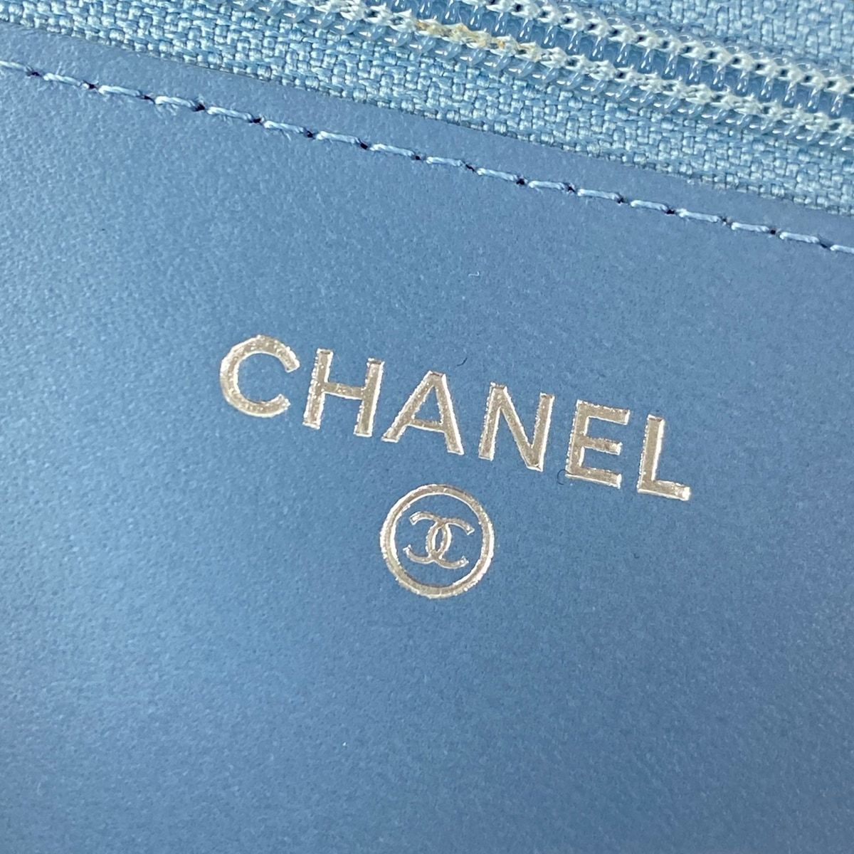 Chanel Wallet Light Blue Chain CC Logo Shoulder Bag — view 6