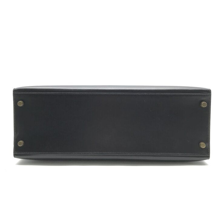 Hermes Kelly 35 Box Calf Gold 2-Way Bag Black — view 4