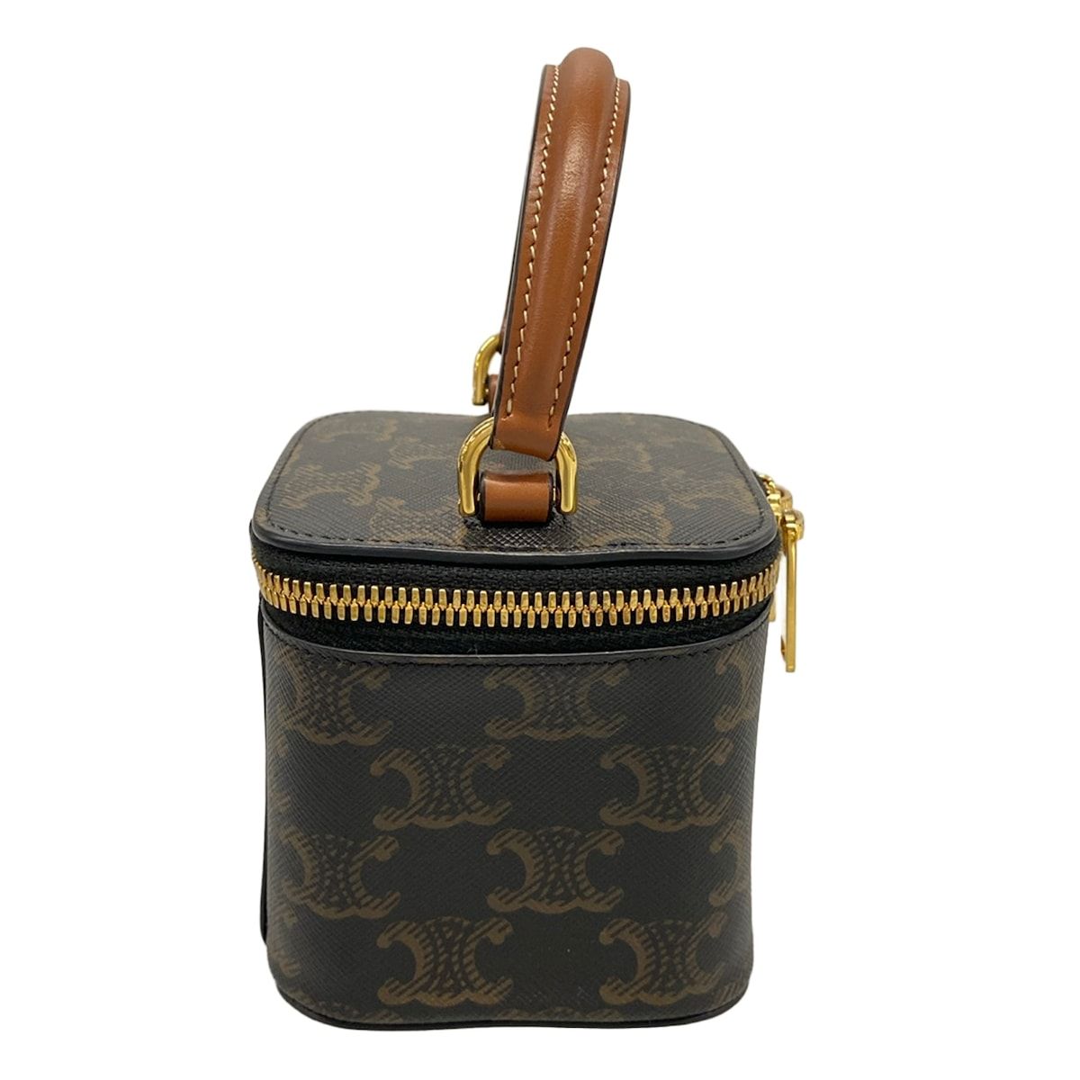 Celine Handbag Triomphe Mini Vanity Tan Leather — view 2