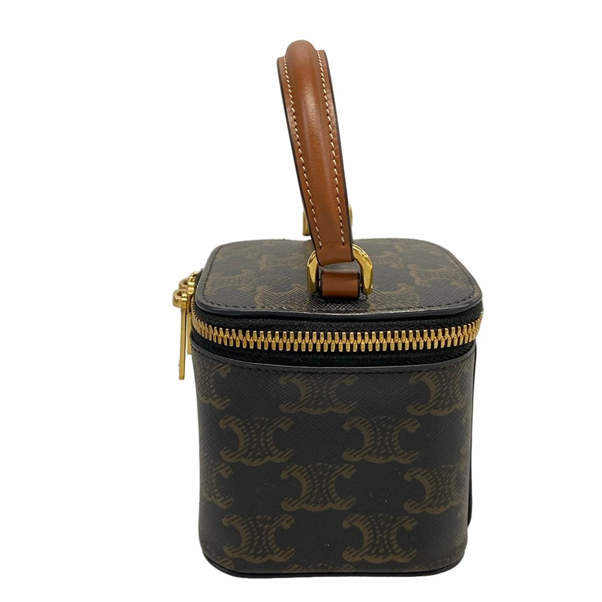 Celine Handbag Triomphe Mini Vanity Tan Leather — view 4