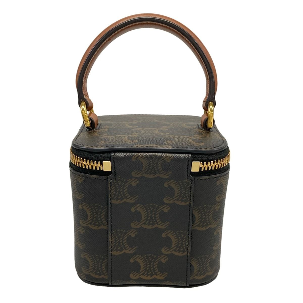 Celine Handbag Triomphe Mini Vanity Tan Leather — view 3