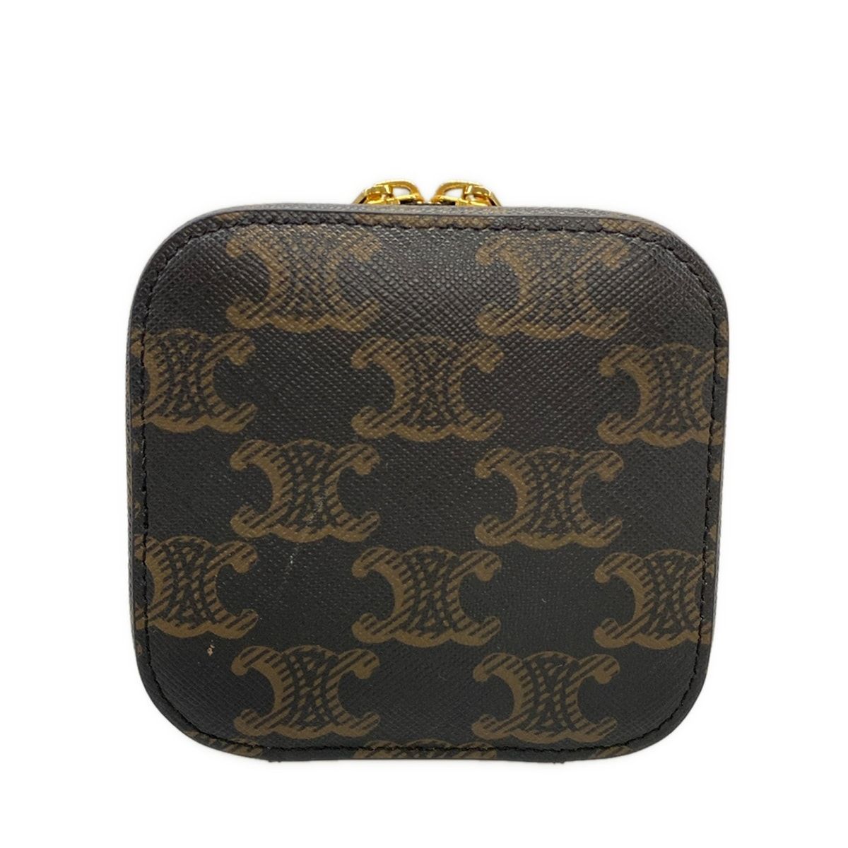 Celine Handbag Triomphe Mini Vanity Tan Leather — view 5