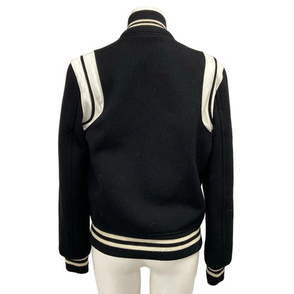 Saint Laurent Paris Jacket Teddy Black White Long Sleeve Spring Autumn Hedi — view 2