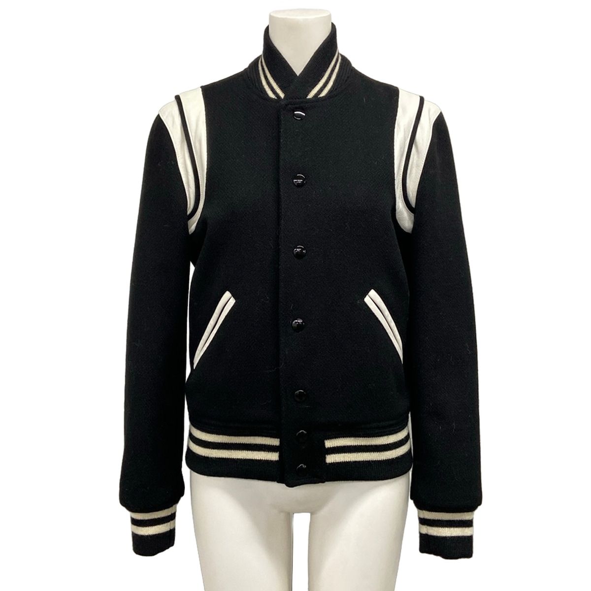 Saint Laurent Paris Jacket Teddy Black White Long Sleeve Spring Autumn Hedi