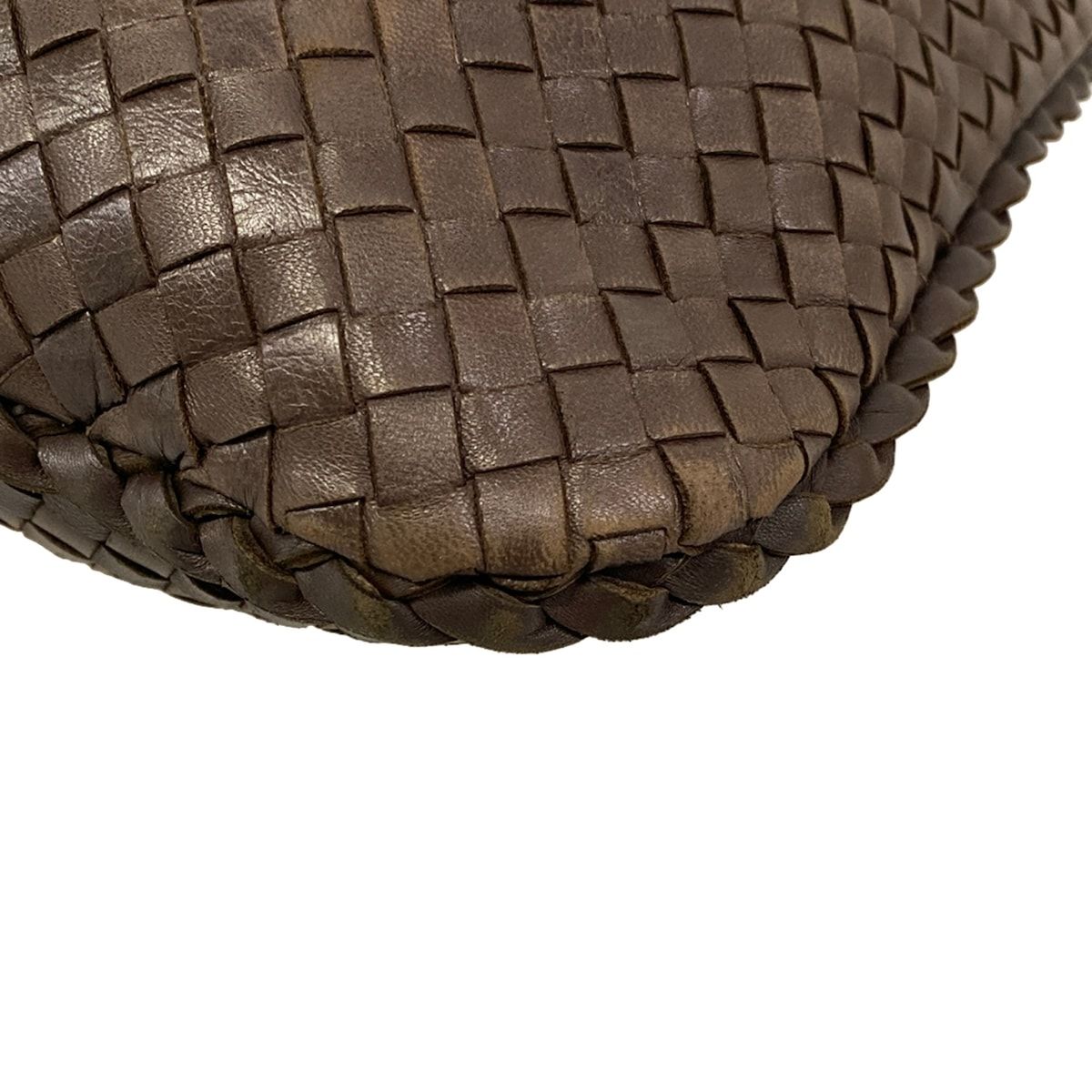 Bottega Veneta Handbag Intrecciato Dark Brown Leather — view 6
