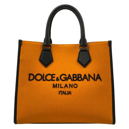 Dolce & Gabbana Tote Bag Orange Black Leather