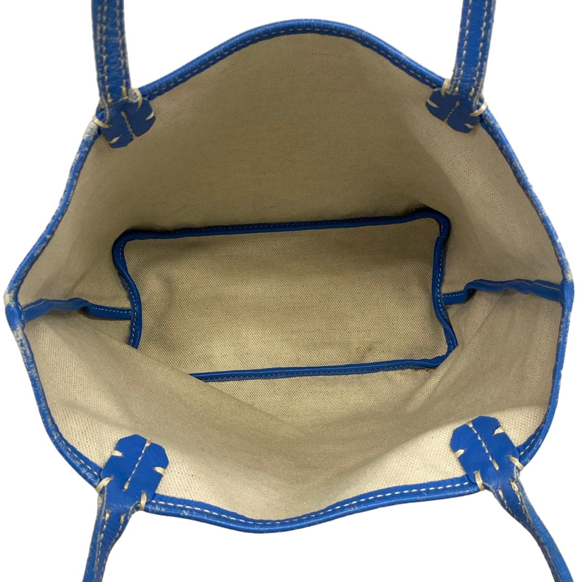 Goyard Tote Bag Saint Louis Junior Blue Leather — view 7