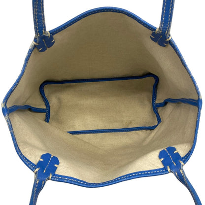 Goyard Tote Bag Saint Louis Junior Blue Leather — view 7