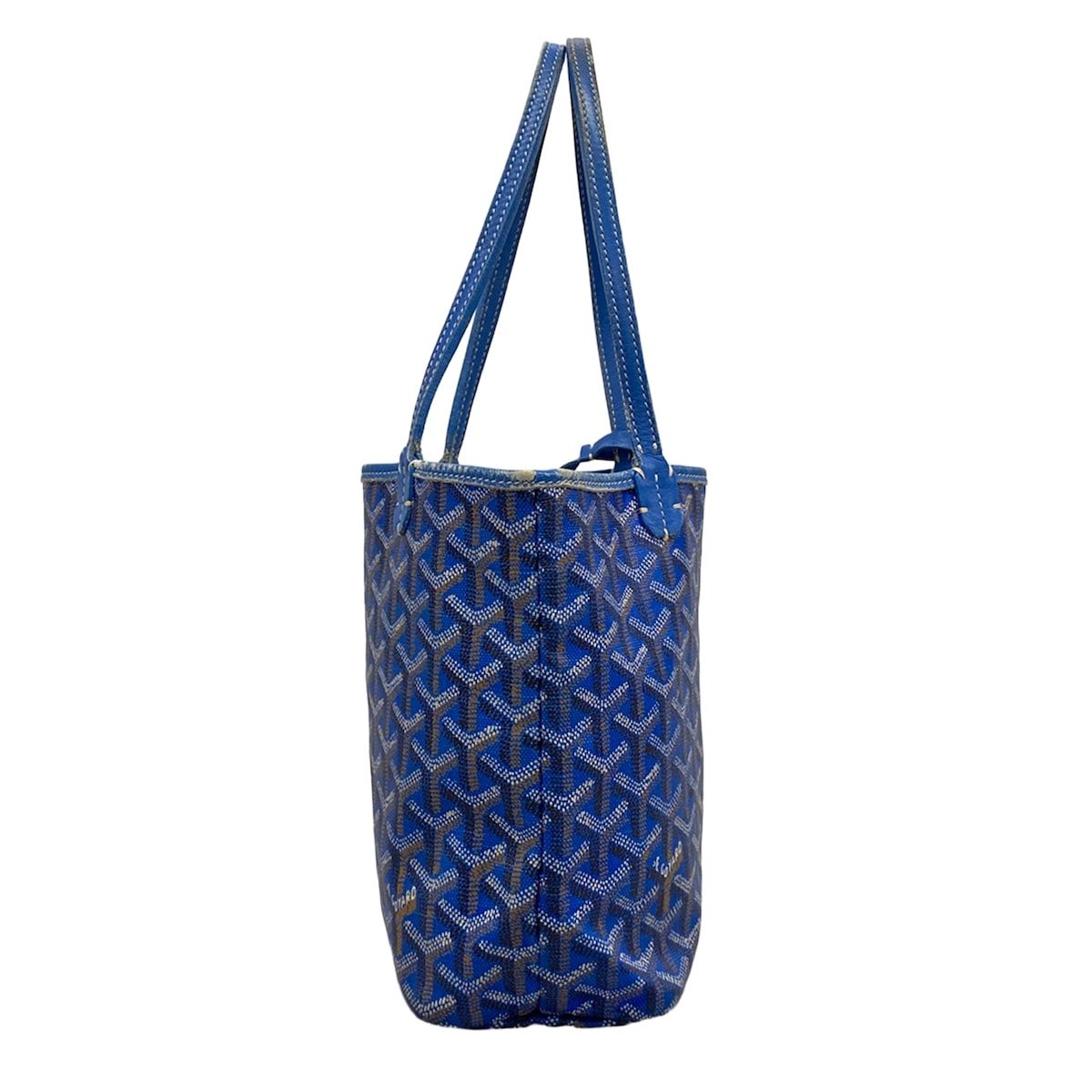 Goyard Tote Bag Saint Louis Junior Blue Leather — view 4