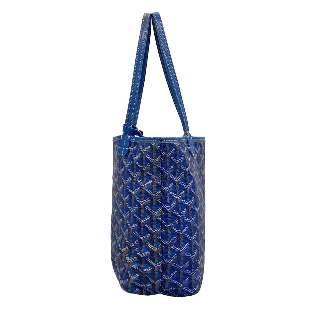 Goyard Tote Bag Saint Louis Junior Blue Leather — view 2