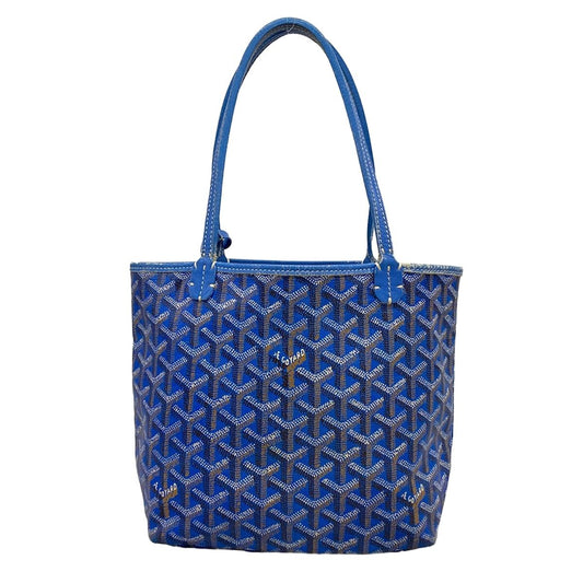 Goyard Tote Bag Saint Louis Junior Blue Leather