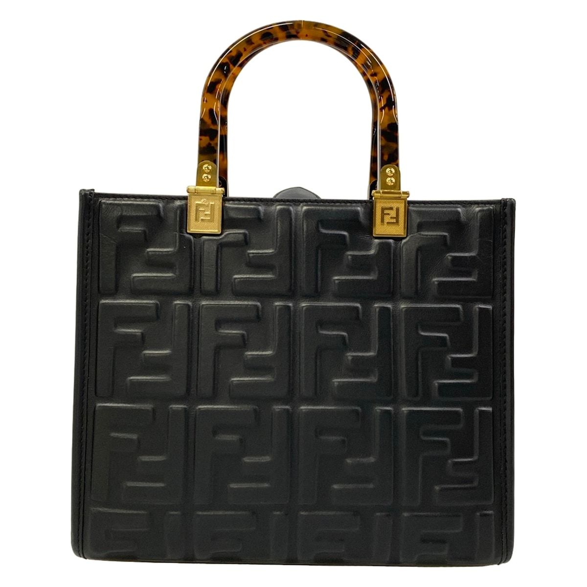 Fendi Tote Bag Sunshine Small Black Leather