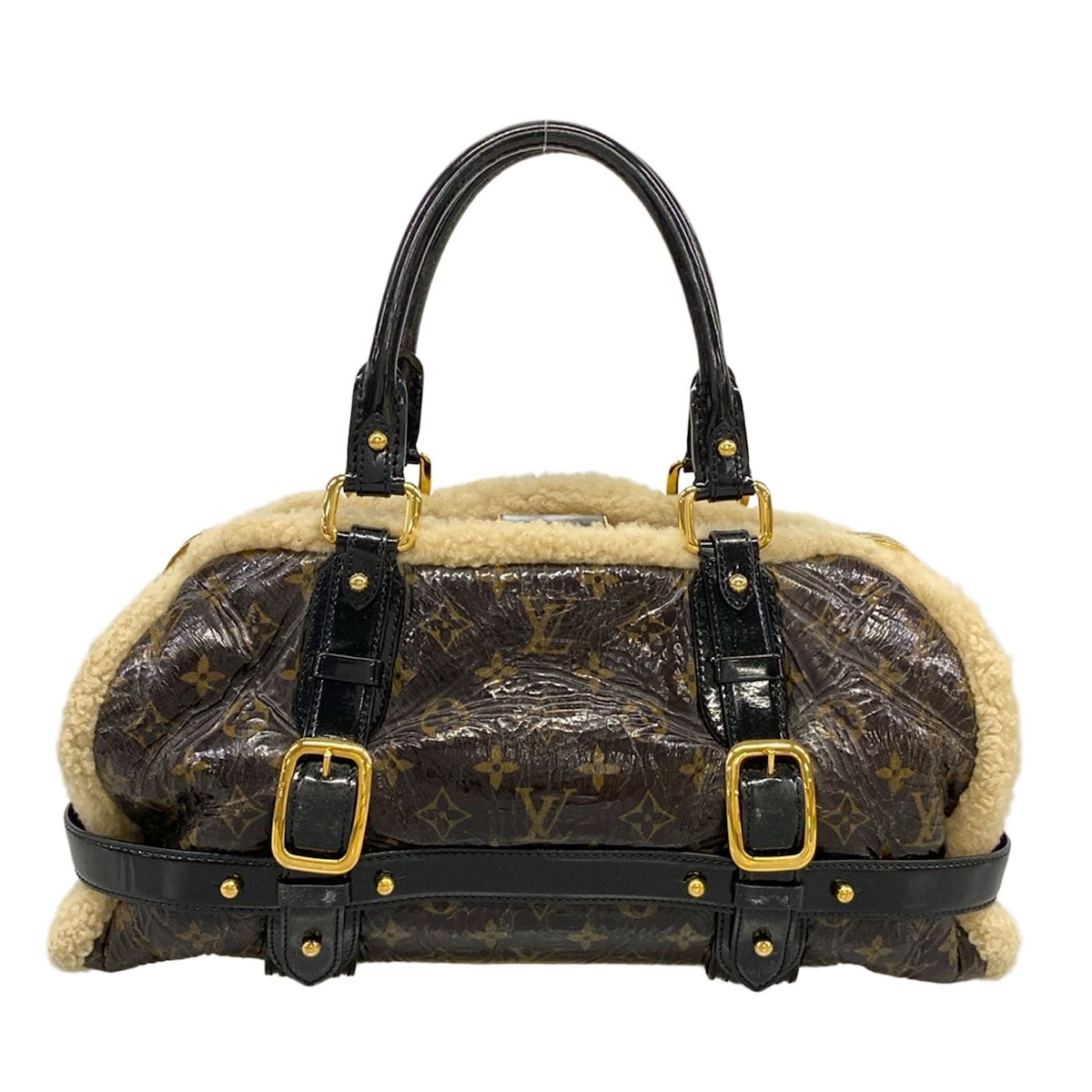 Louis Vuitton Handbag Monogram Shearling Storm Brown Leather — view 3