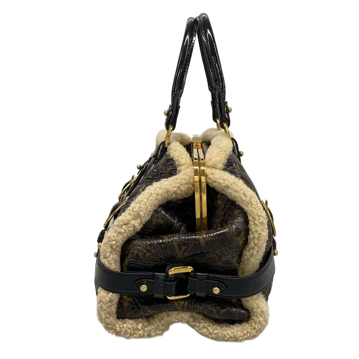 Louis Vuitton Handbag Monogram Shearling Storm Brown Leather — view 4