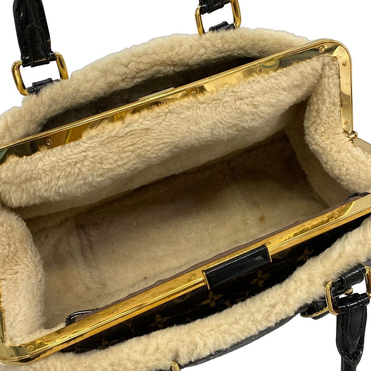 Louis Vuitton Handbag Monogram Shearling Storm Brown Leather — view 7