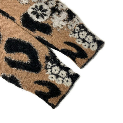 Chanel Long Sleeve Sweater M Beige Black White Leopard CC Logo Cashmere 38 — view 6