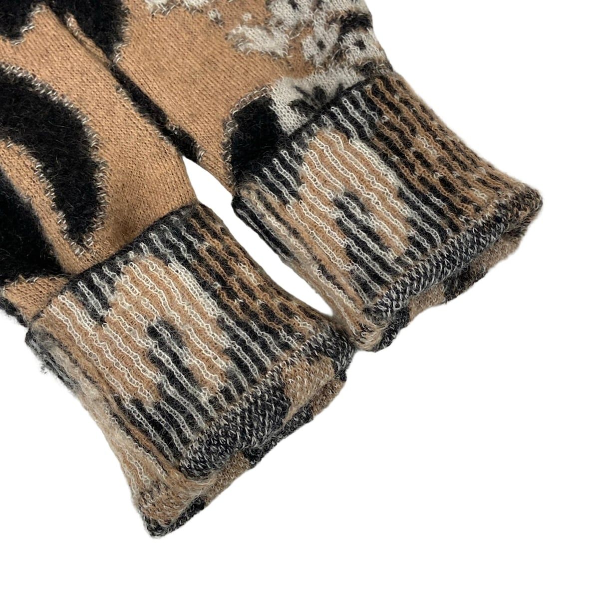 Chanel Long Sleeve Sweater M Beige Black White Leopard CC Logo Cashmere 38 — view 7