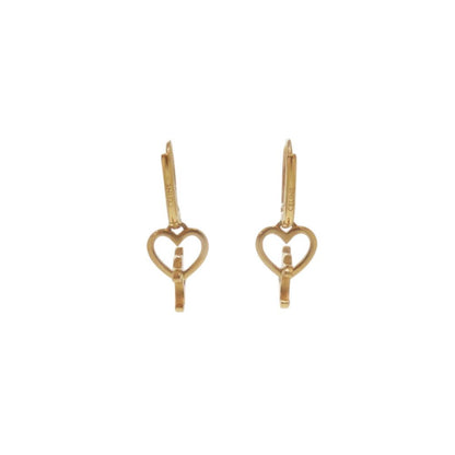Celine Triomphe Heart Earrings Metal Gold — view 3