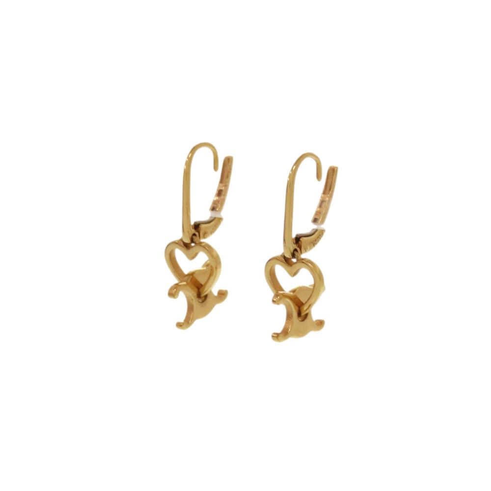 Celine Triomphe Heart Earrings Metal Gold — view 4