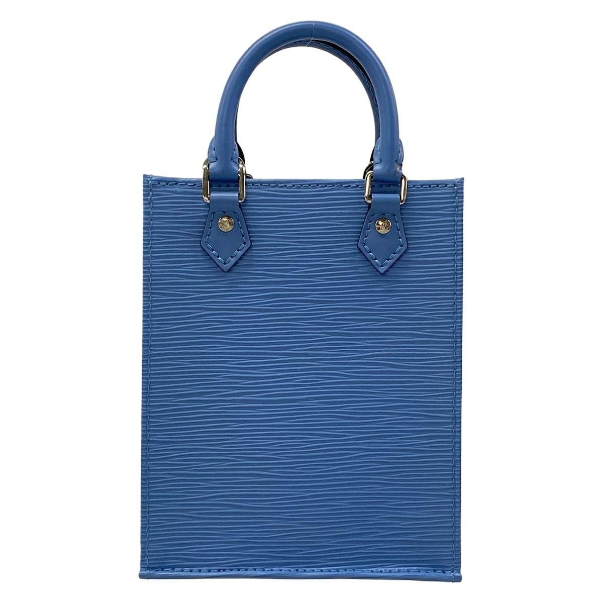 Louis Vuitton Tote Bag Epi Petit Sac Plat Blue Leather Cowhide — view 3