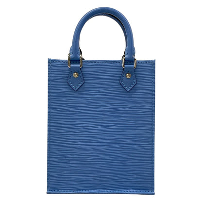 Louis Vuitton Tote Bag Epi Petit Sac Plat Blue Leather Cowhide — view 3