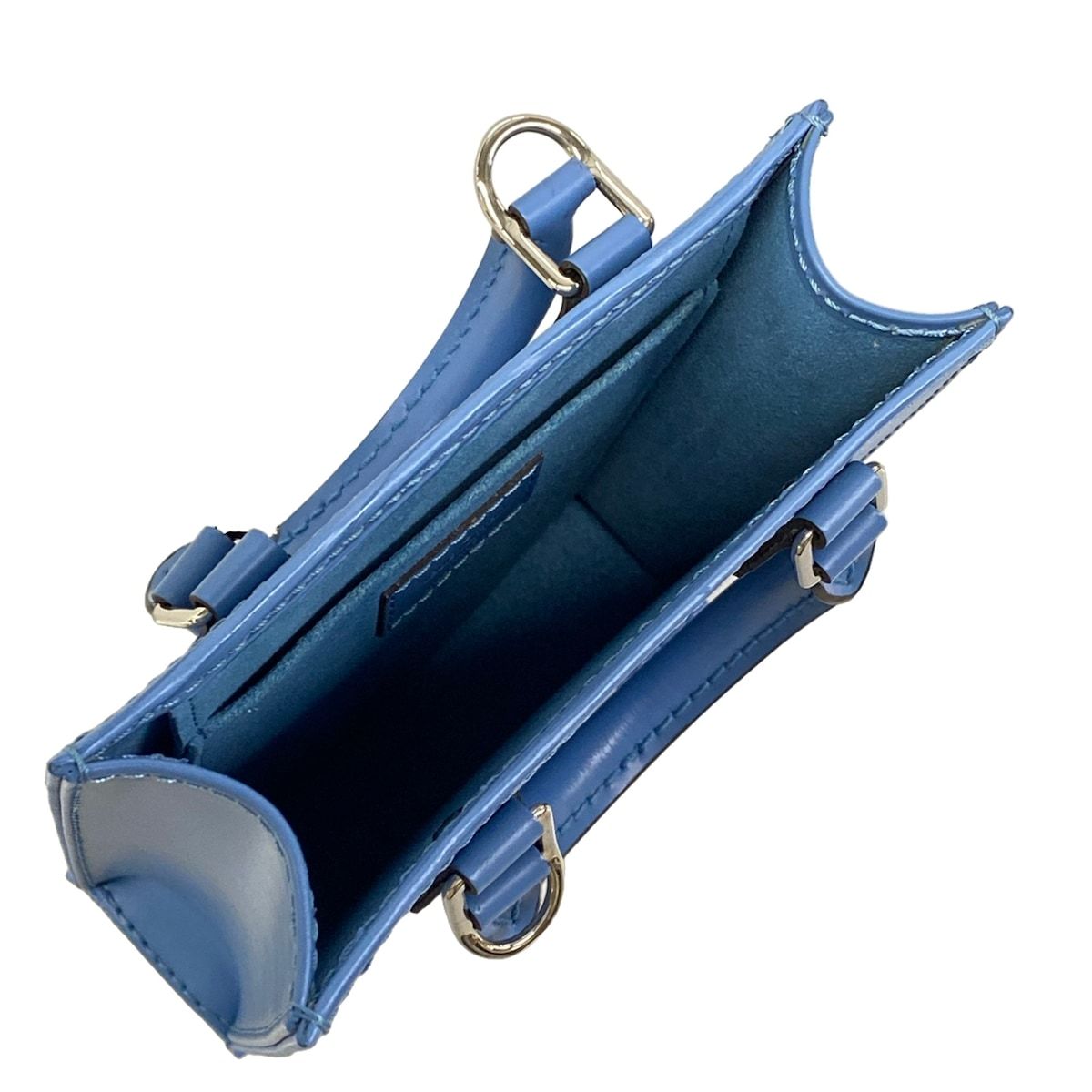 Louis Vuitton Tote Bag Epi Petit Sac Plat Blue Leather Cowhide — view 6