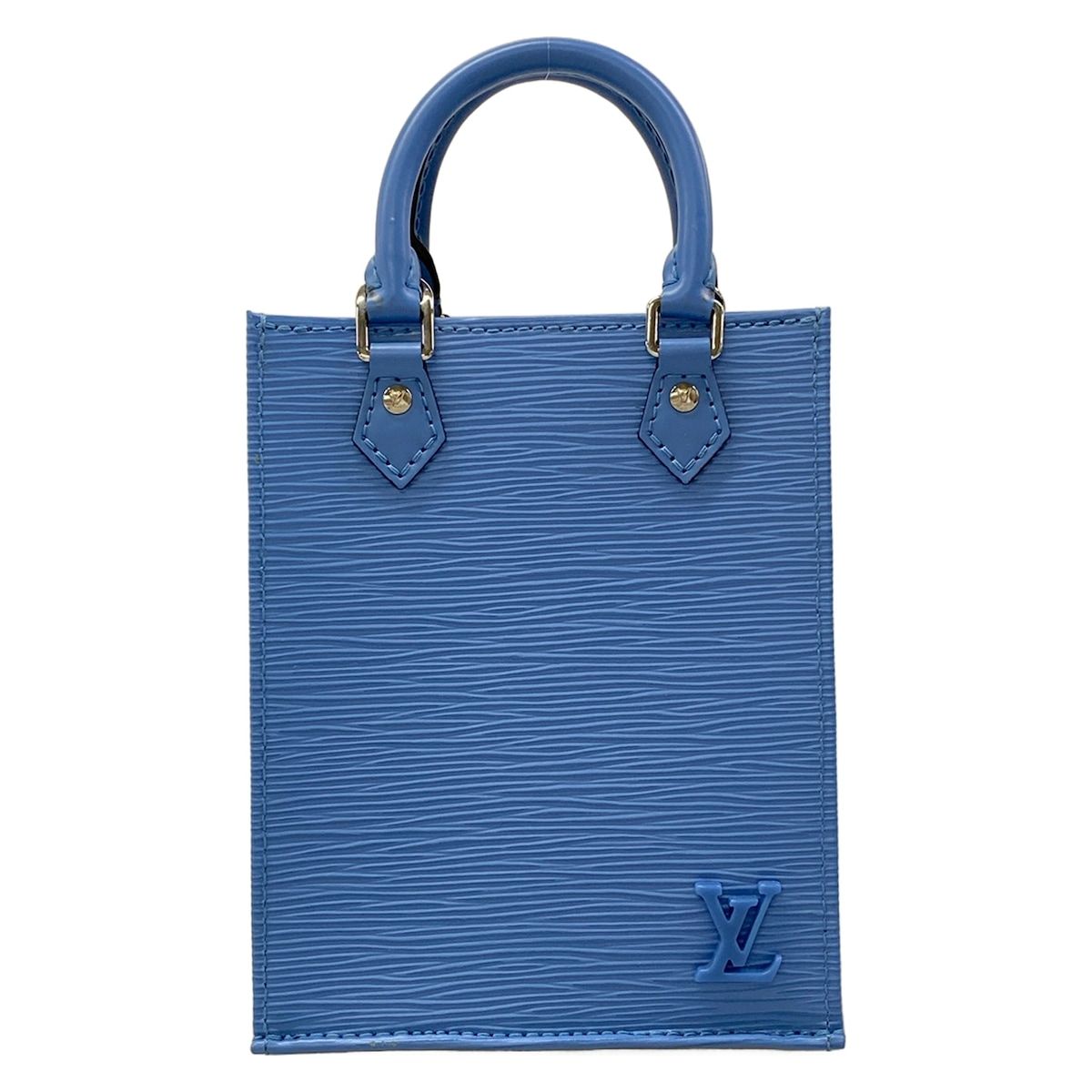 Louis Vuitton Tote Bag Epi Petit Sac Plat Blue Leather Cowhide