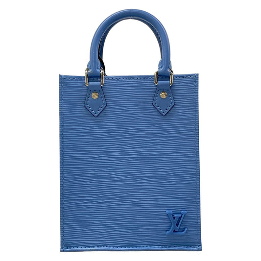 Louis Vuitton Tote Bag Epi Petit Sac Plat Blue Leather Cowhide