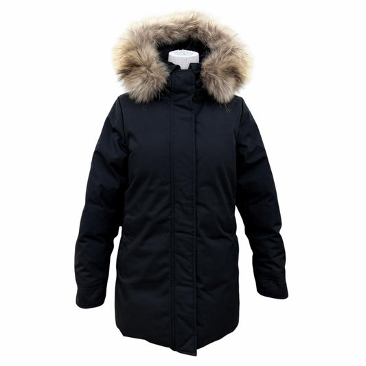 Bvlgari Pyrenex Boudeaux Raccoon Fur Hooded Down Coat Black 38