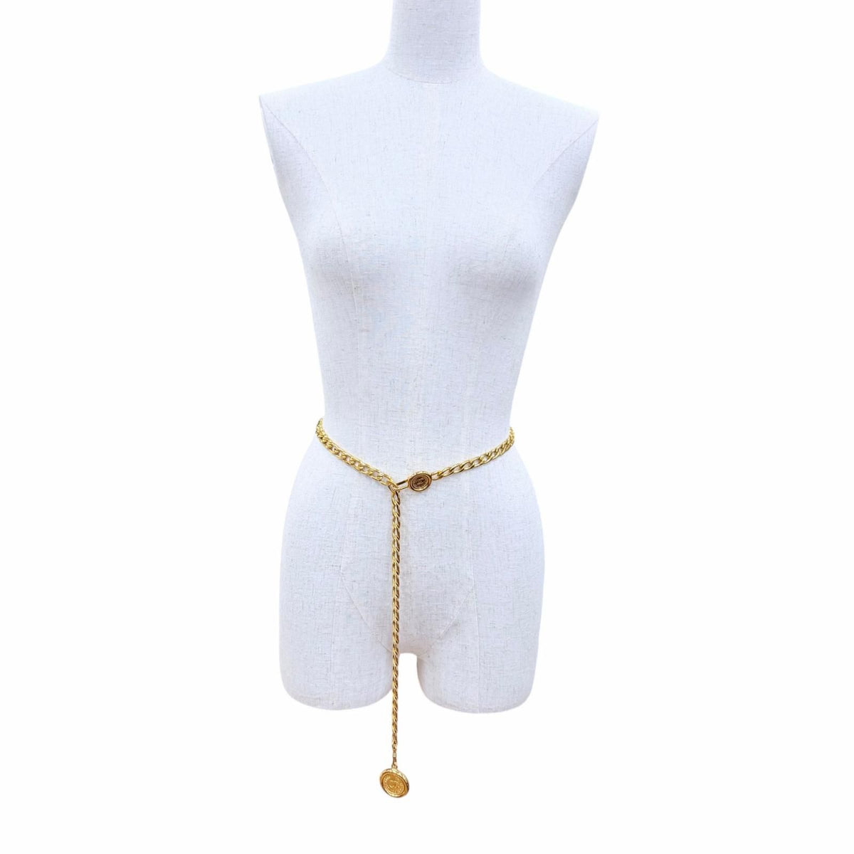 Chanel Vintage Metal CC Logo Coin Chain Belt Gold — view 2