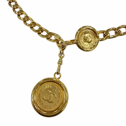 Chanel Vintage Metal CC Logo Coin Chain Belt Gold — view 4