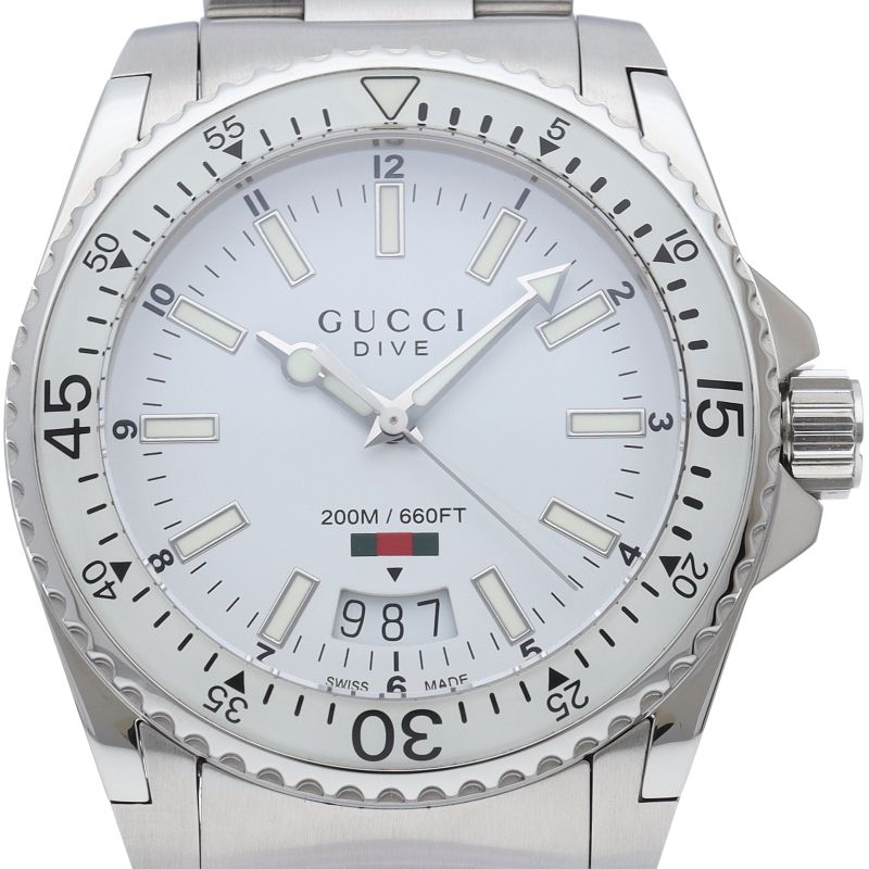Gucci Dive Watch SS White