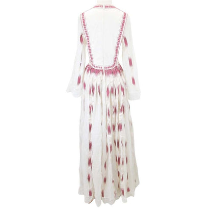 Dior Sample Long Dress Folklore Style Ivory Red 36 — view 3