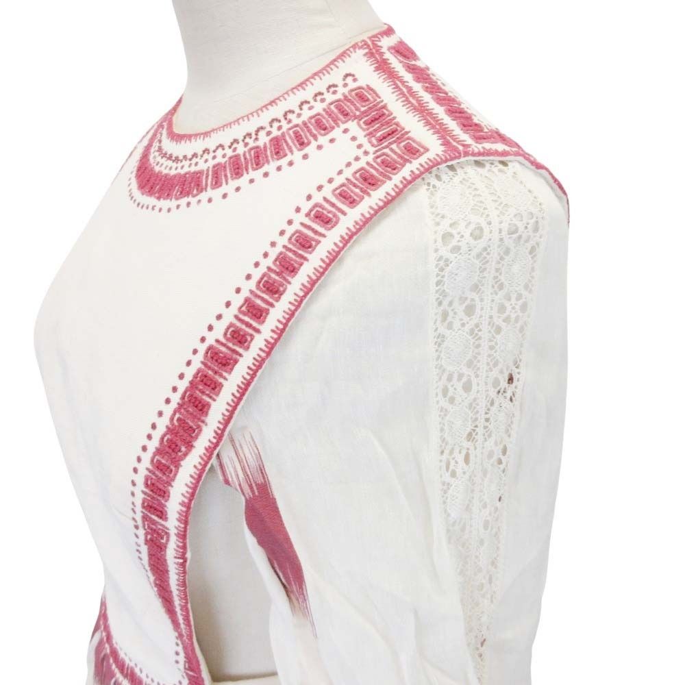 Dior Sample Long Dress Folklore Style Ivory Red 36 — view 6