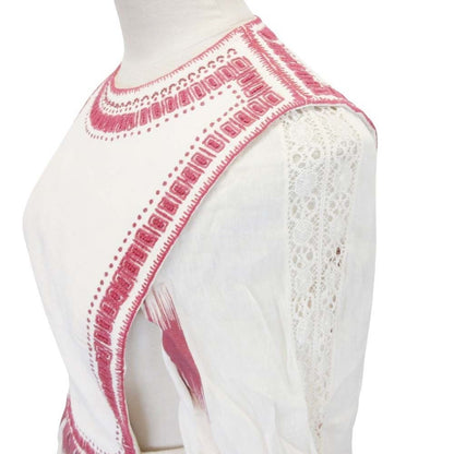 Dior Sample Long Dress Folklore Style Ivory Red 36 — view 6