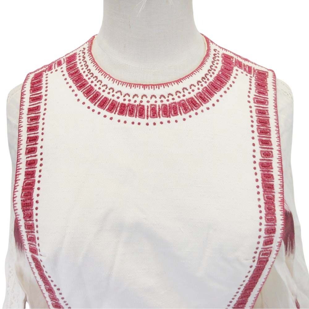 Dior Sample Long Dress Folklore Style Ivory Red 36 — view 5