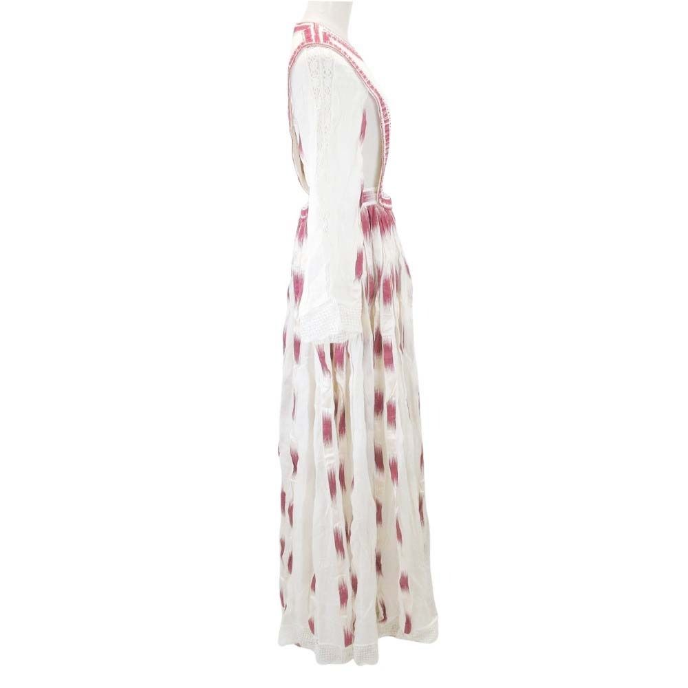 Dior Sample Long Dress Folklore Style Ivory Red 36 — view 4