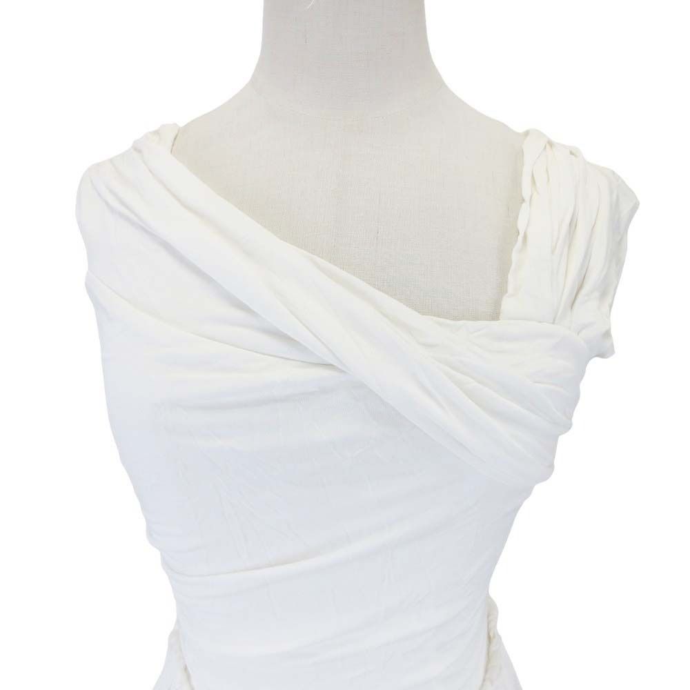 Dior Sample Drape Design Sleeveless Dress Off White 36 — view 5