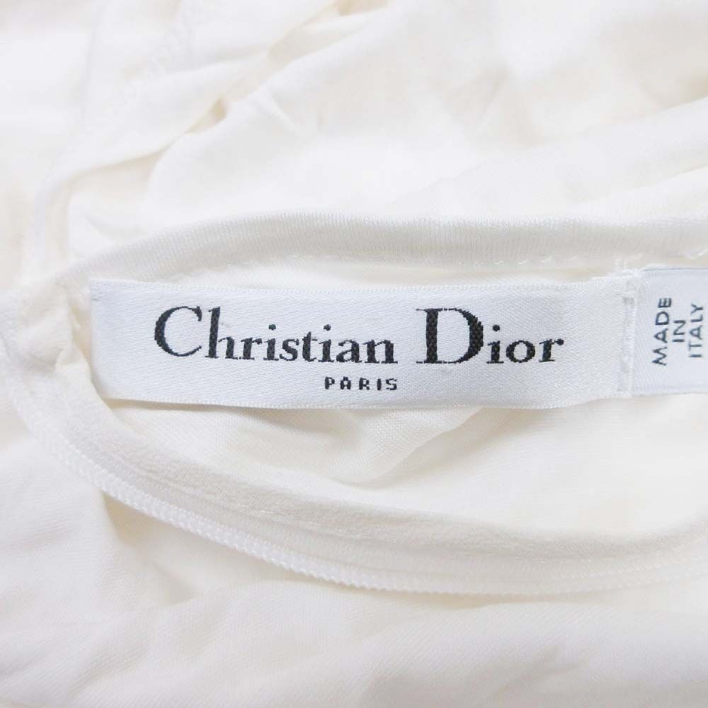Dior Sample Drape Design Sleeveless Dress Off White 36 — view 7
