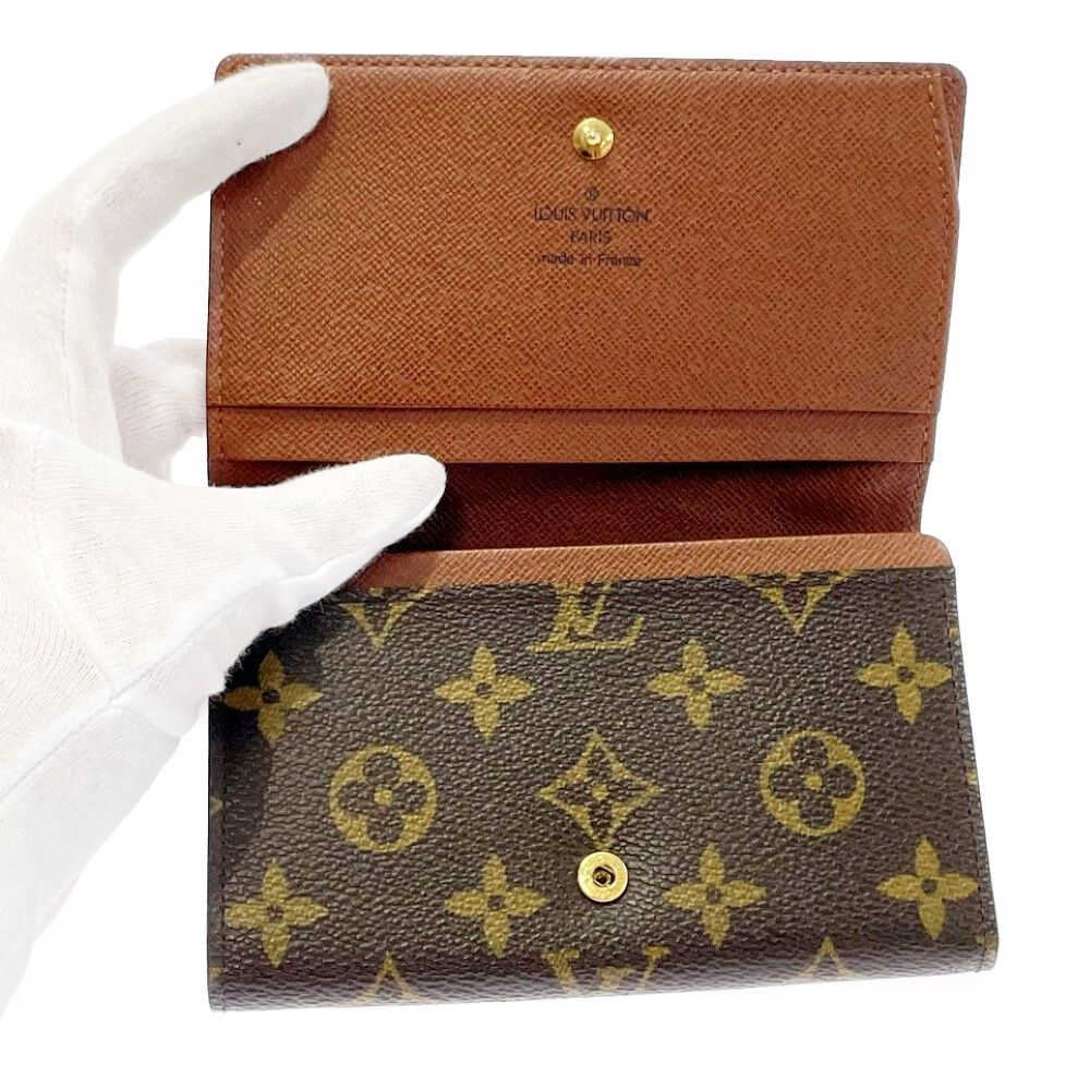 Louis Vuitton Monogram Porte Monnaie Billets Tresor Brown Trifold — view 6