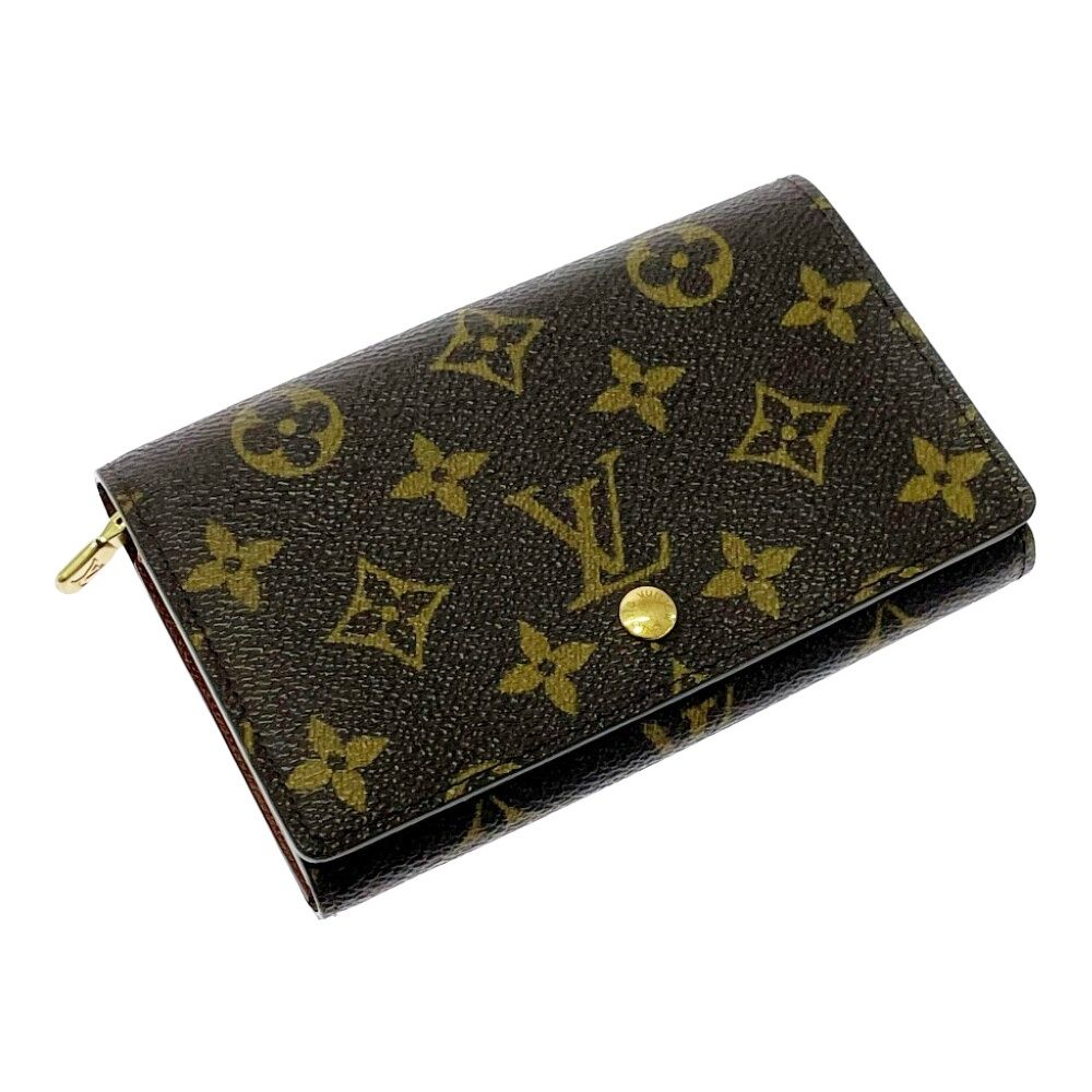 Louis Vuitton Monogram Porte Monnaie Billets Tresor Brown Trifold — view 2